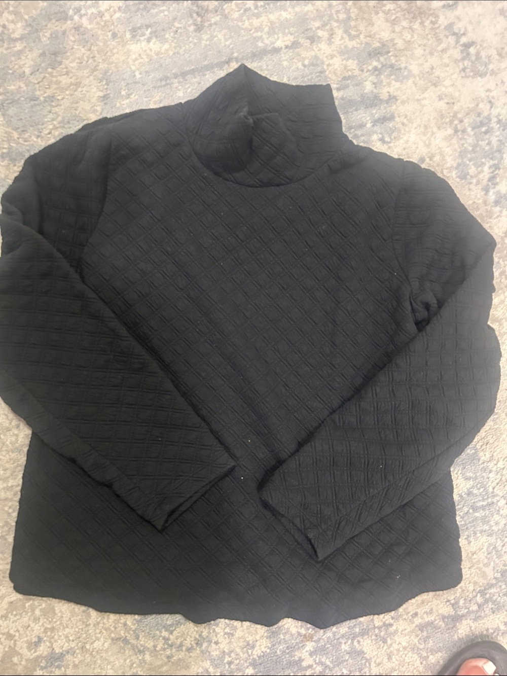 J. Crew Black Quilted Turtleneck Sweater -womens
